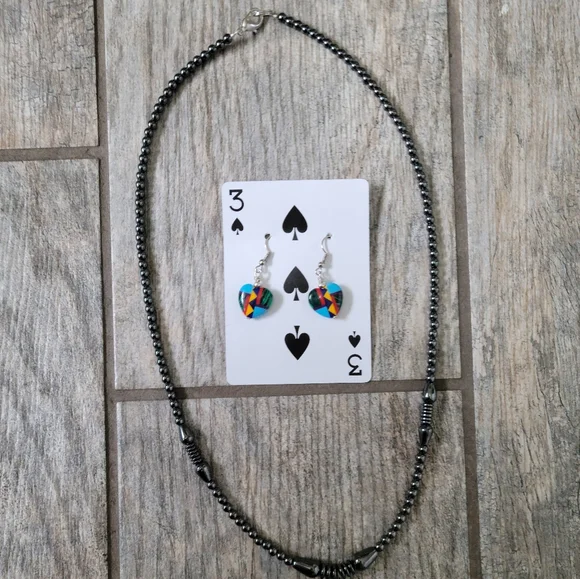 Navajo Multi Stone Necklace and Earrings Set - Picture 2 of 10